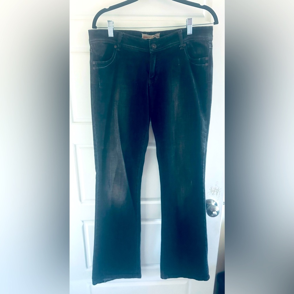 #152 Size 30 waist buffalo jeans, kind of a black with gray acidwash